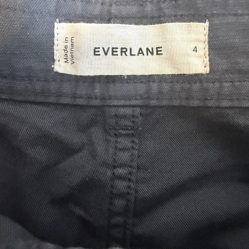 Everlane Fatigue Barrel Pant 4 Dark Grey Hi Rise Cotton Linen Minimalist Staple